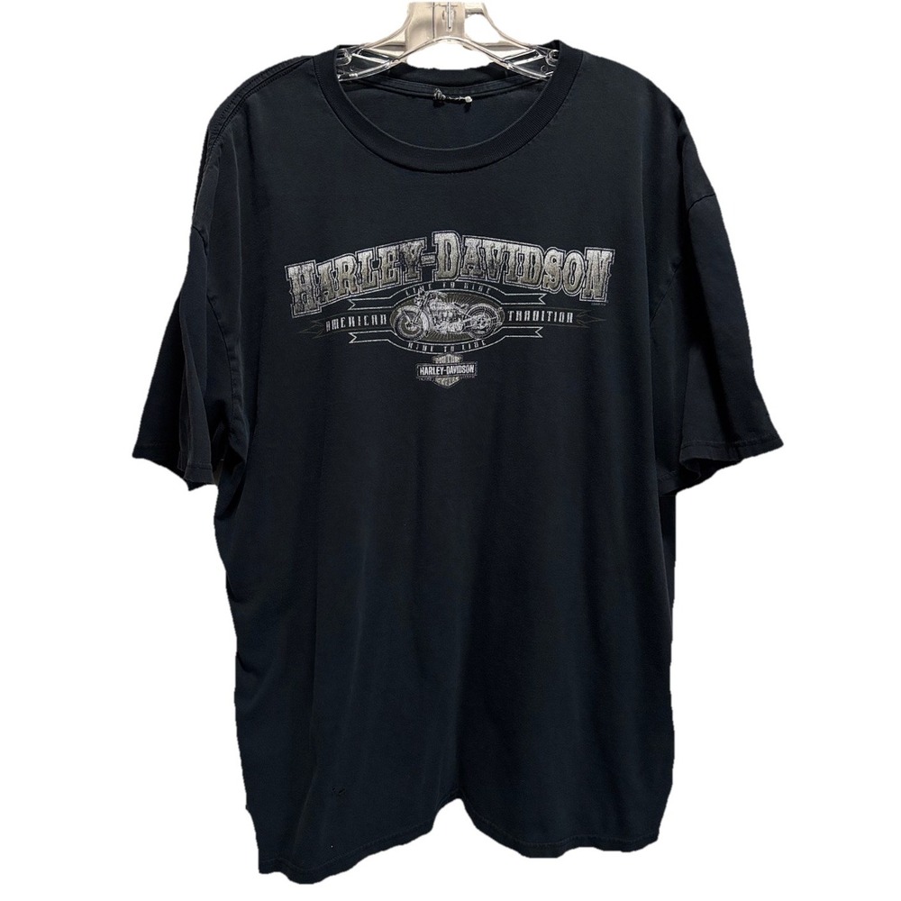 Harley Davidson Crew Short Sleeve Graphic Logo T-Shirt Blk/Gray Size 2XL Modesto